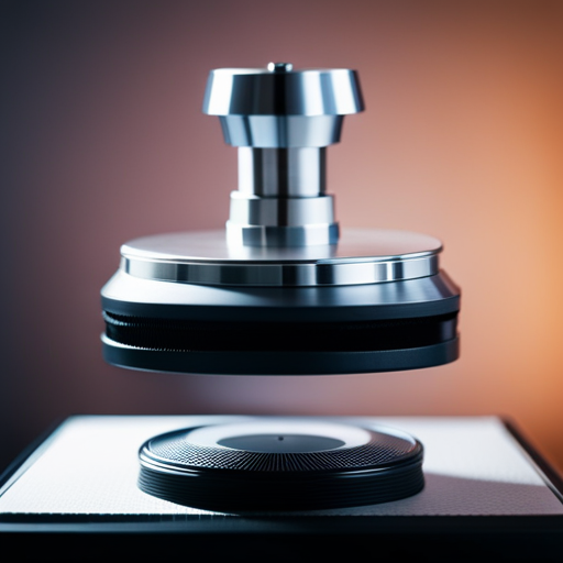 An image of a small, intricate object being scanned by a micro-scale 3D scanner